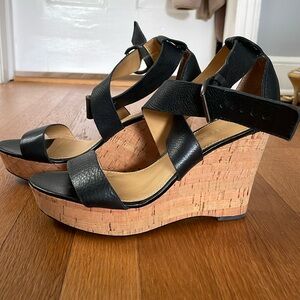 FRANCO SARTO BLACK WEDGES